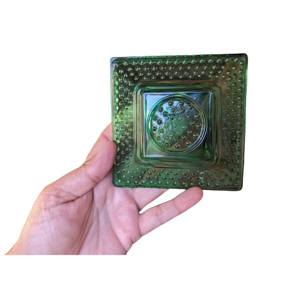 Green Square Vintage Plate Dish - Picture 1 of 1